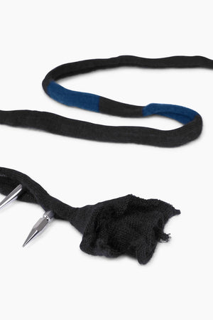 Knit Spike Scarf - Black/Blue