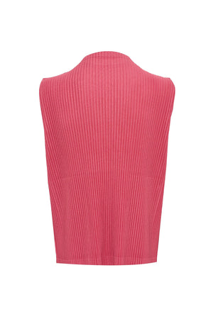 Mock Neck Vest - Monthly Color April - Dusky Red