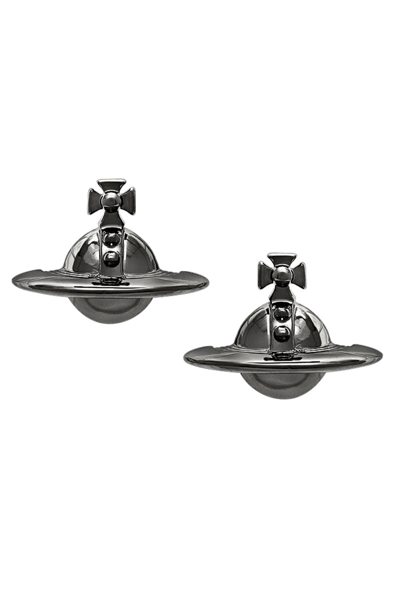 Solid Orb Earrings - Ruthenium