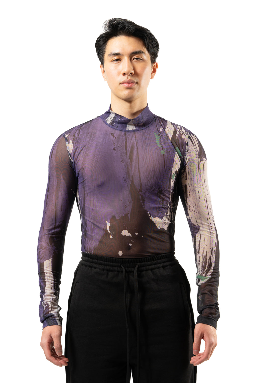 Artbrush Mesh Top - Purple