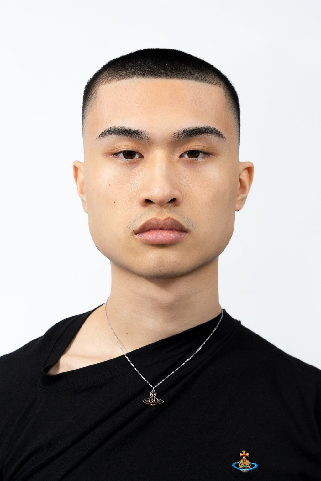 Thin Lines Short Flat Orb Pendant