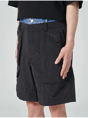 Layered Denim Shorts