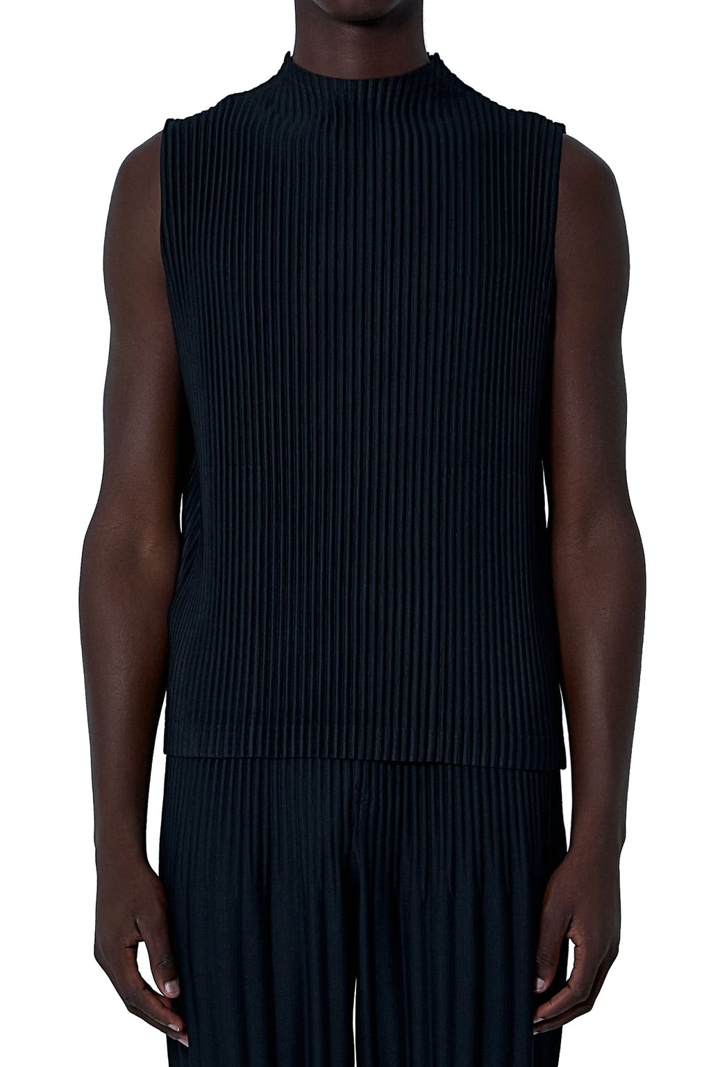Mock Neck Vest - Monthly Color April - Black
