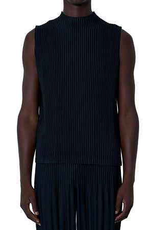 Mock Neck Vest - Monthly Color April - Black