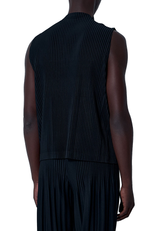Mock Neck Vest - Monthly Color April - Black