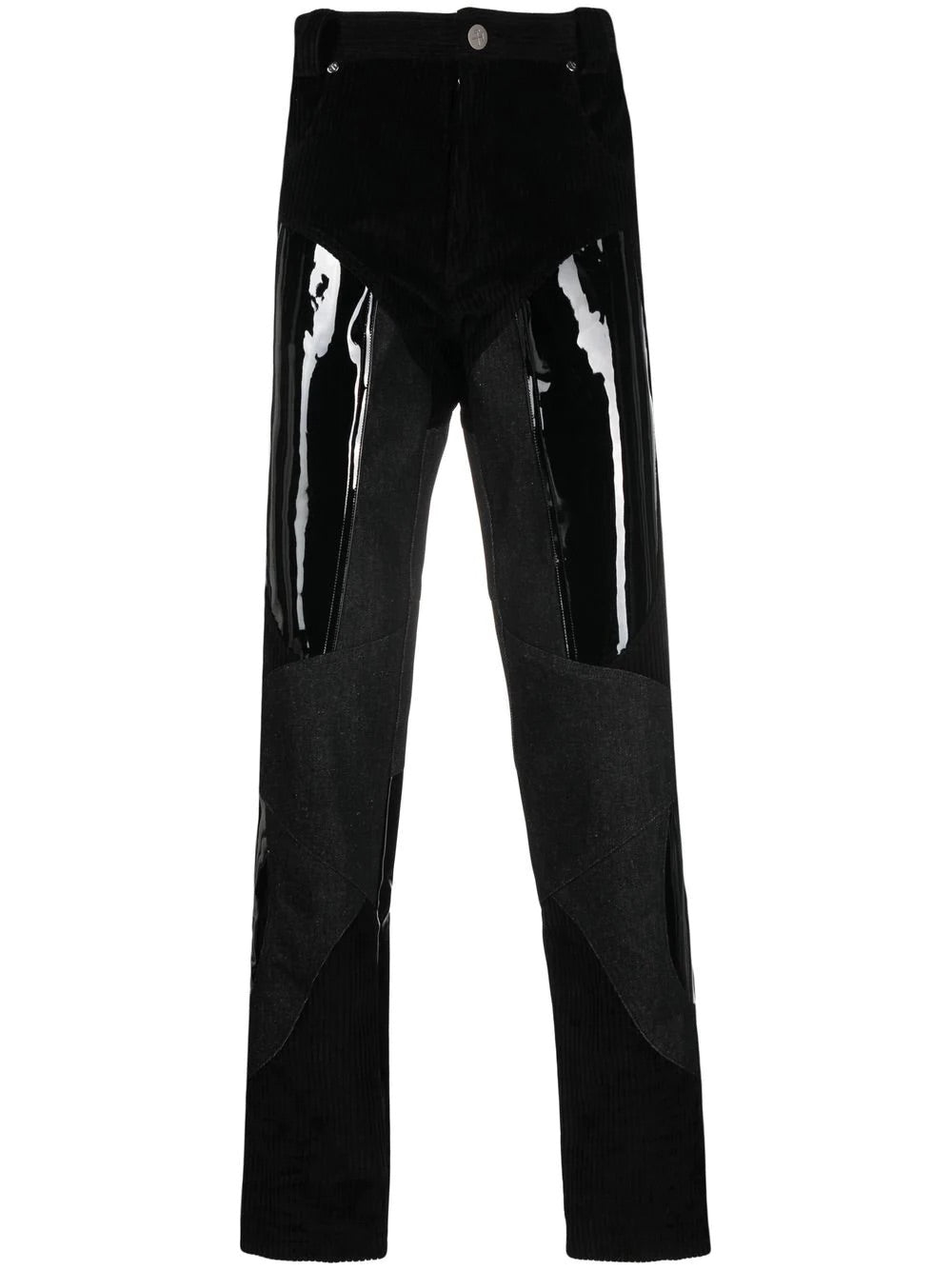 JUN Patchwork Trousers - Black