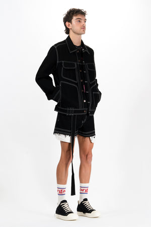 Micro Shorts - Black Denim