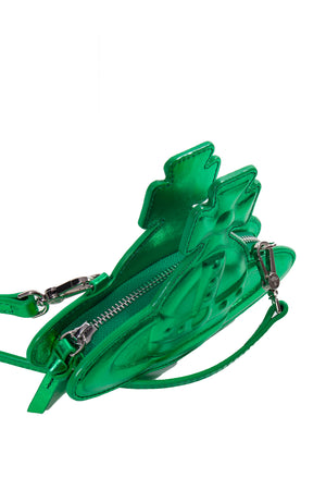 Metallic Leather Nano Orb Crossbody Bag